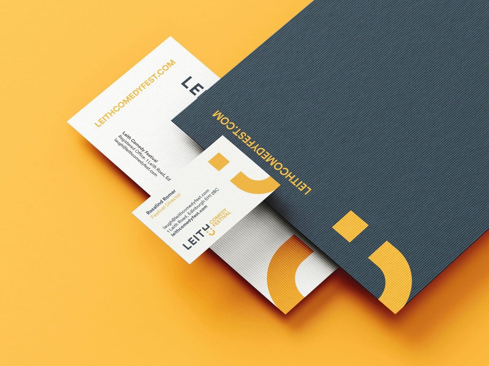 Leith Comedy festival brand identity and stationery suite Leith Comedy festival brand identity and stationery suite