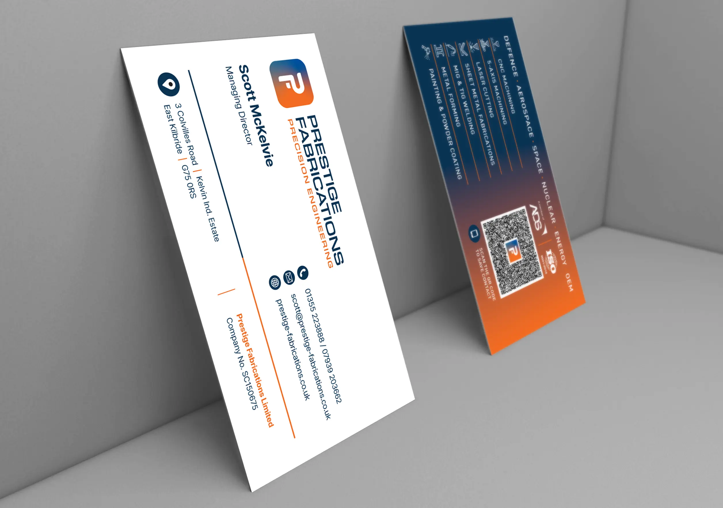 Prestige Fabrications business cards