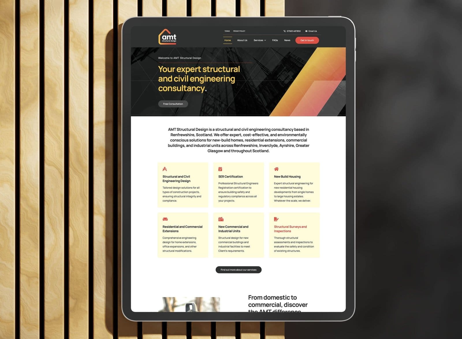 AMT Structural Design website AMT Structural Design website