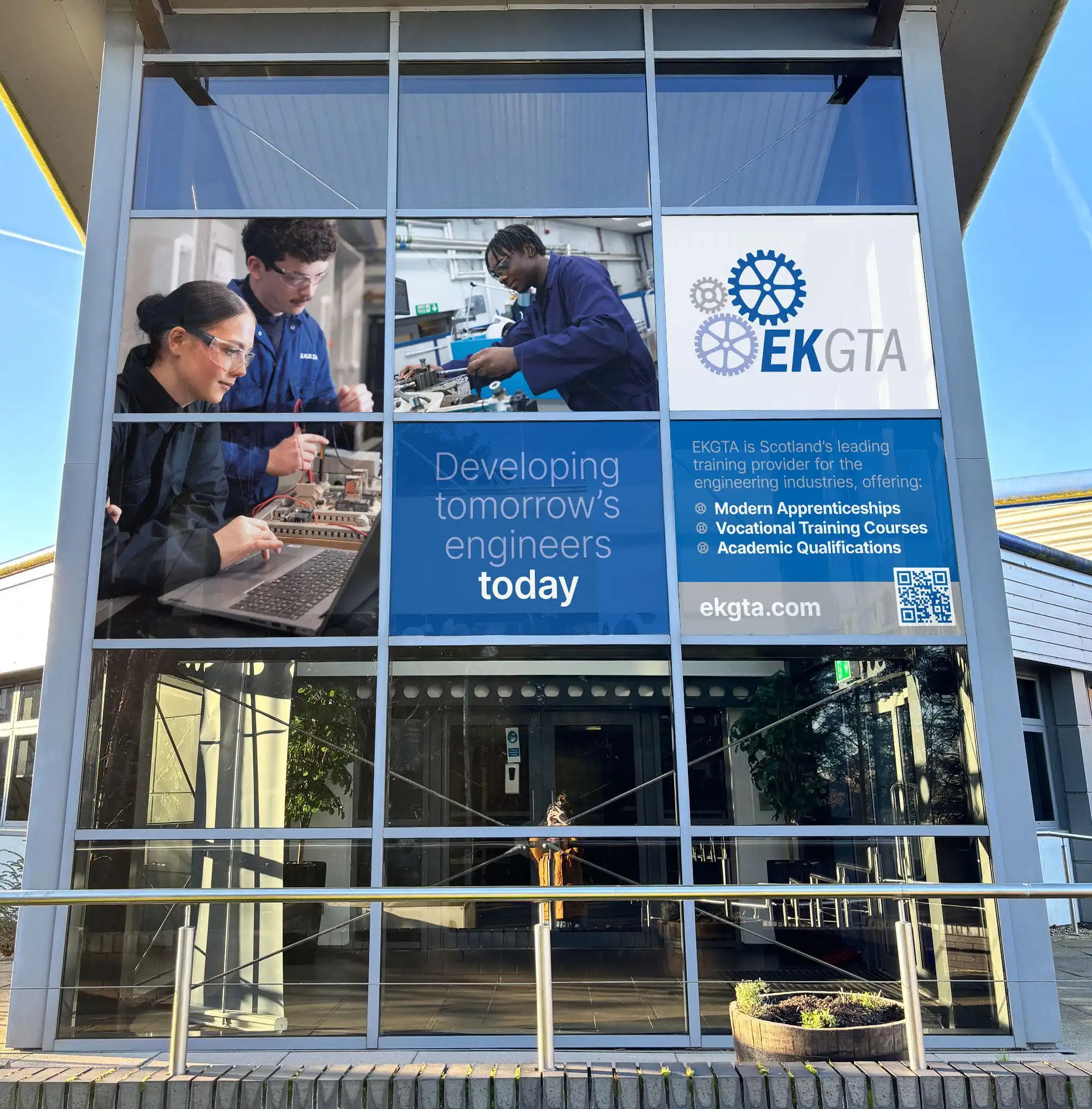 East Kilbride Group Training Association Contravision signage