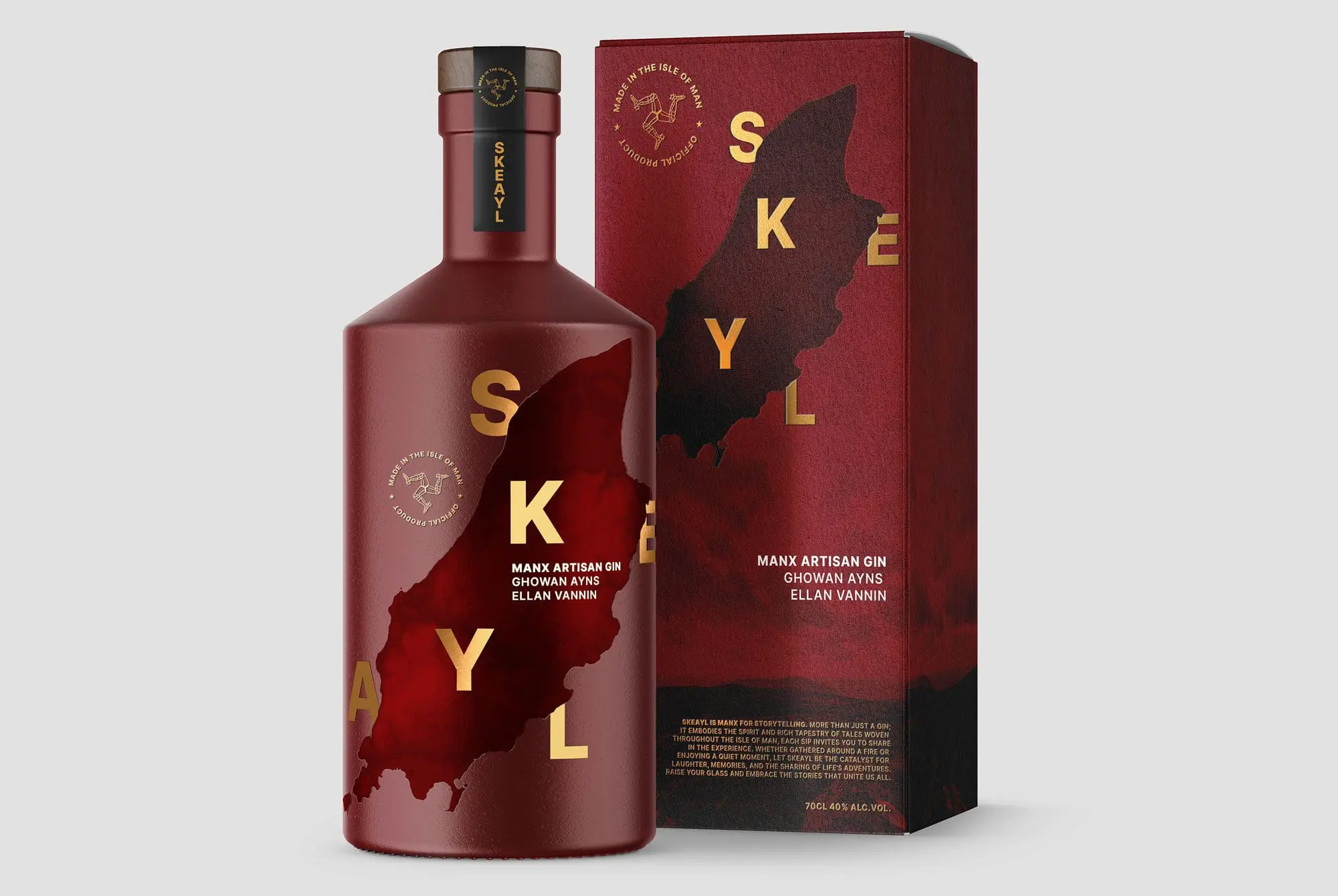 SKEAYL Manx Artisan Gin packaging design SKEAYL Manx Artisan Gin packaging design
