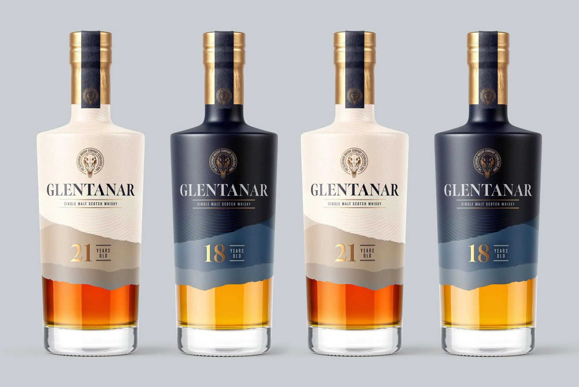Glentanar Single Malt Scotch Whisky bottle labels Glentanar Single Malt Scotch Whisky bottle labels