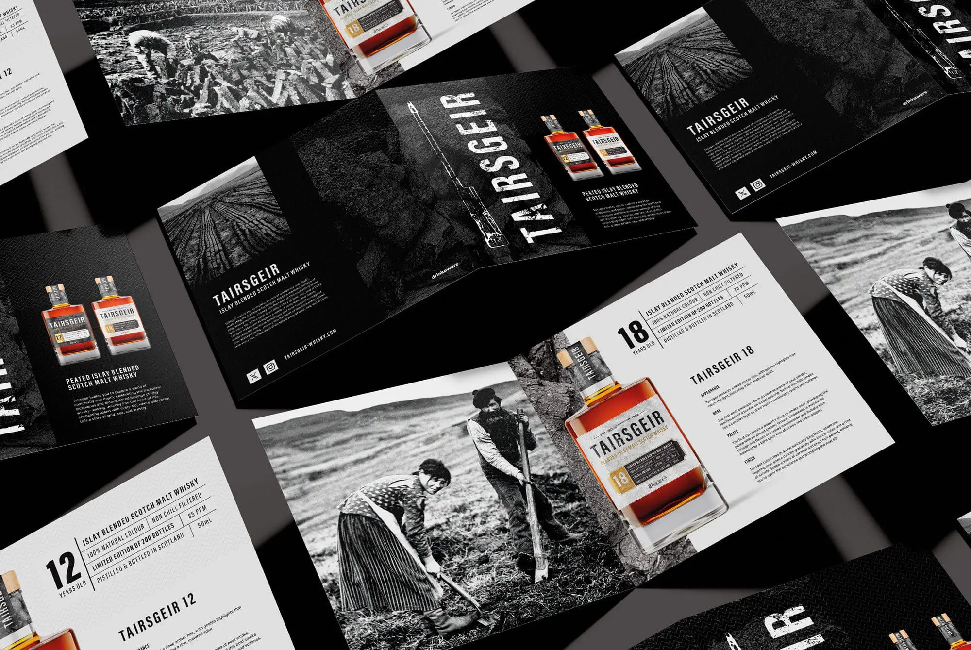 Tairsgeir Blended Malt Scotch Whisky product information cards Tairsgeir Blended Malt Scotch Whisky product information cards