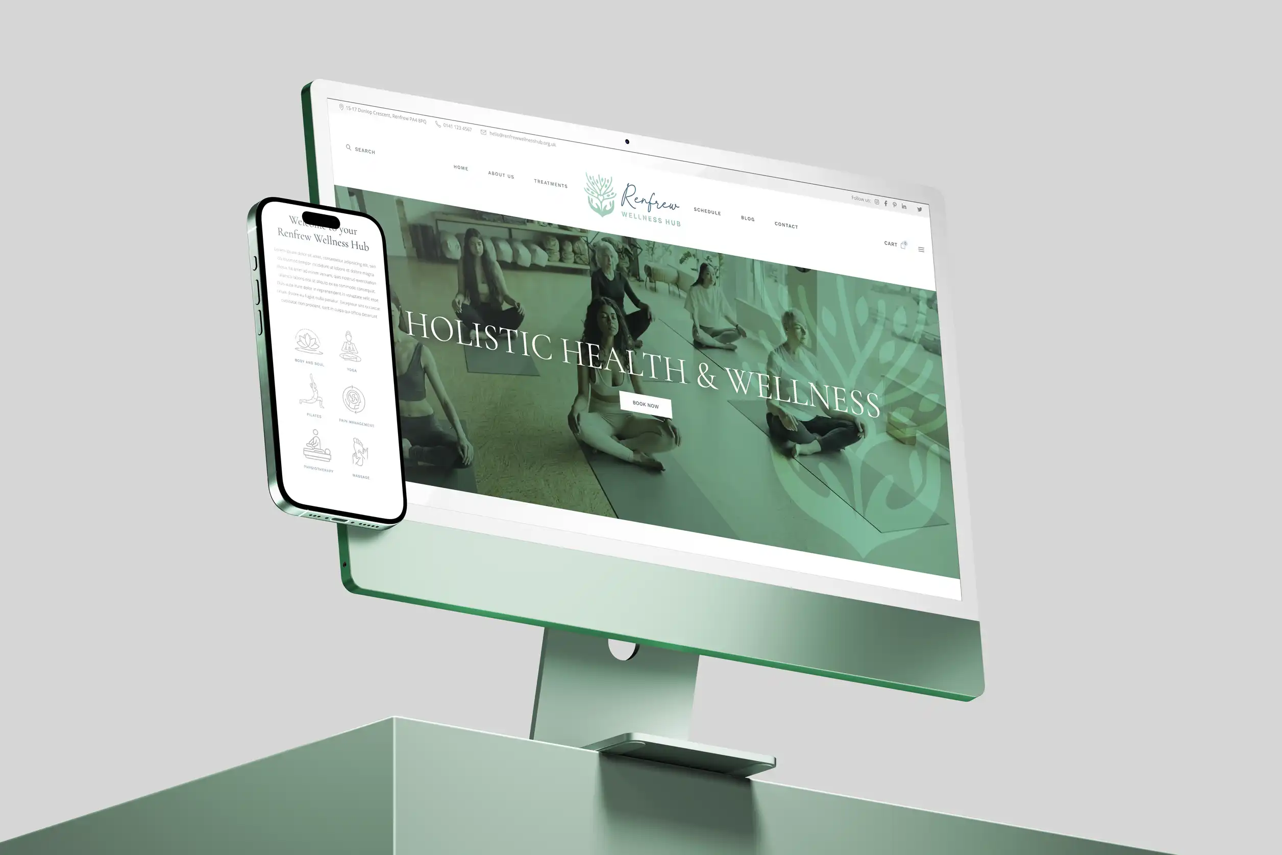 Renfrew Wellness Hub website design